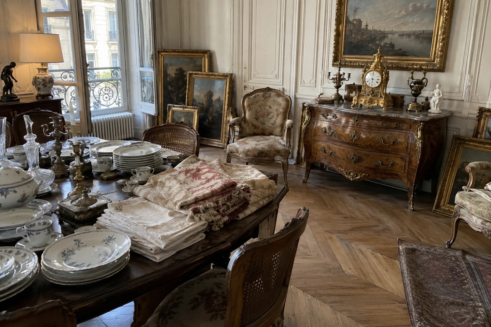 Salon ancien d'appartement familial